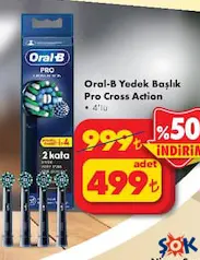 ORAL-B YEDEK BAŞLIK PRO CROSS ACTİON 4'LÜ fiyat ve kampanya bilgisi